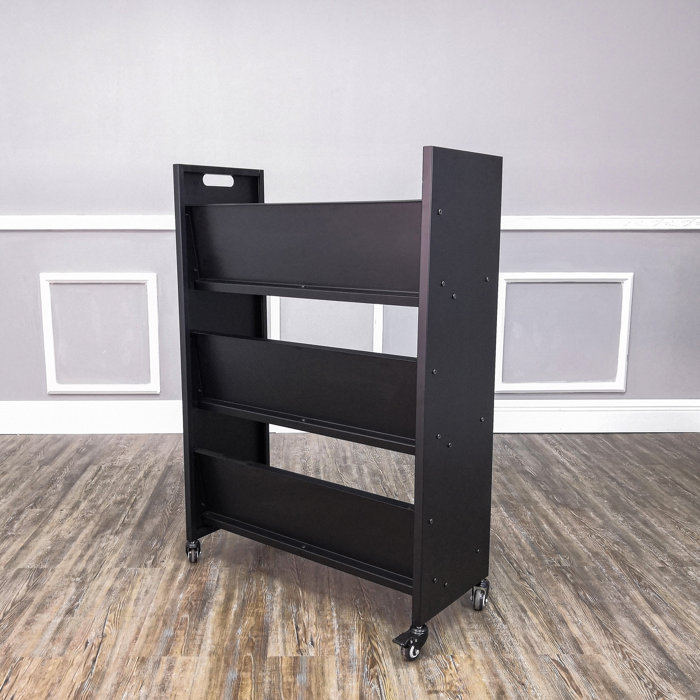 Fixturedisplays® Metal Book Cart Rooling Book Truck Library Book Cart